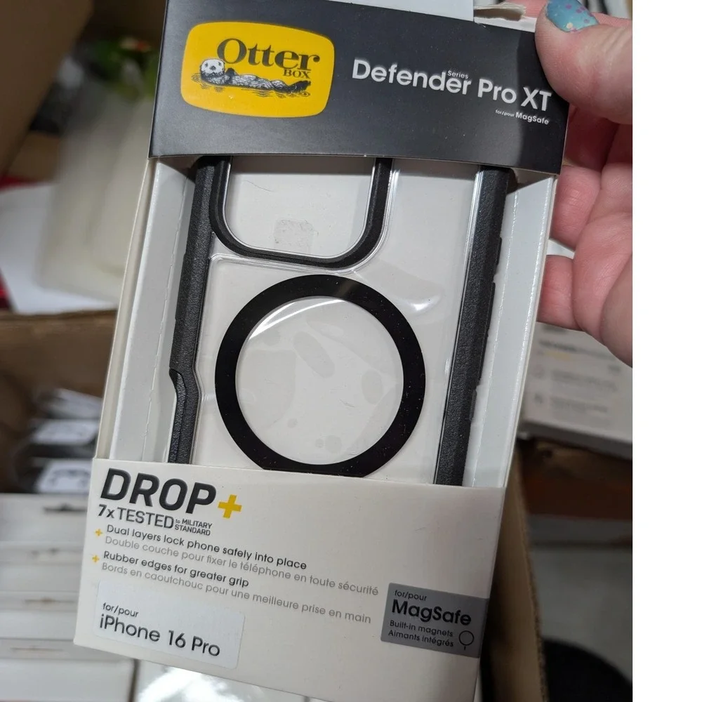 OtterBox Defender Pro XT iPhone 16 Pro Black NWT MagSafe Clear Case Dark Side
